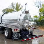 2027 Peterbilt 536 – 2,100-Gallon Polished Aluminum Septic Truck